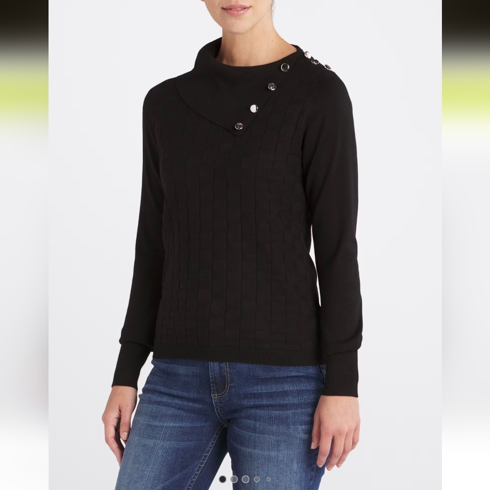 LETY & ME Cressi Button Detail Sweater- S